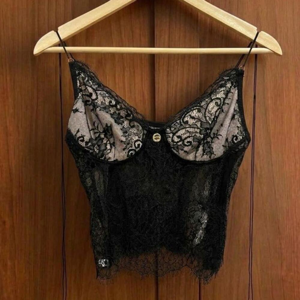 Black lace top corsettop lingerie